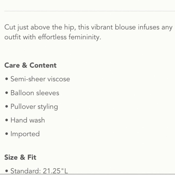 Pauline Anthropologie Ballon Sleeve Blouse Top - Picture 14 of 14